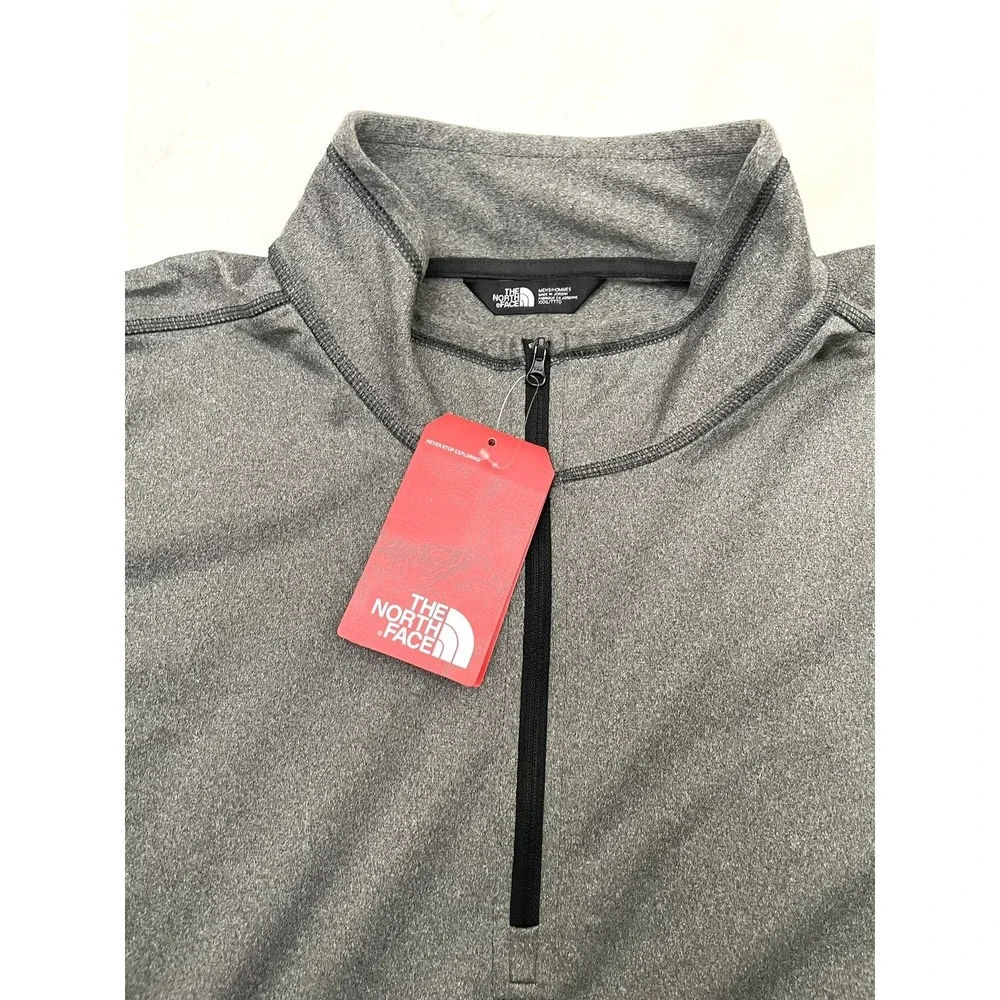 NEW The North Face Tech 1/4 Zip‎ Fleece 3XL Asphalt Heather Gray Lined Stretch